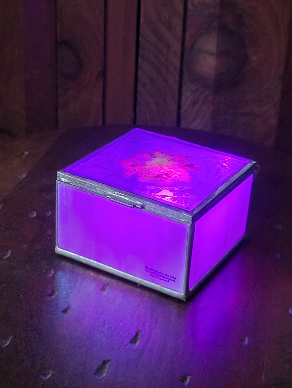 Purple Stained Glass Trinket Box - Picture 1 of 17